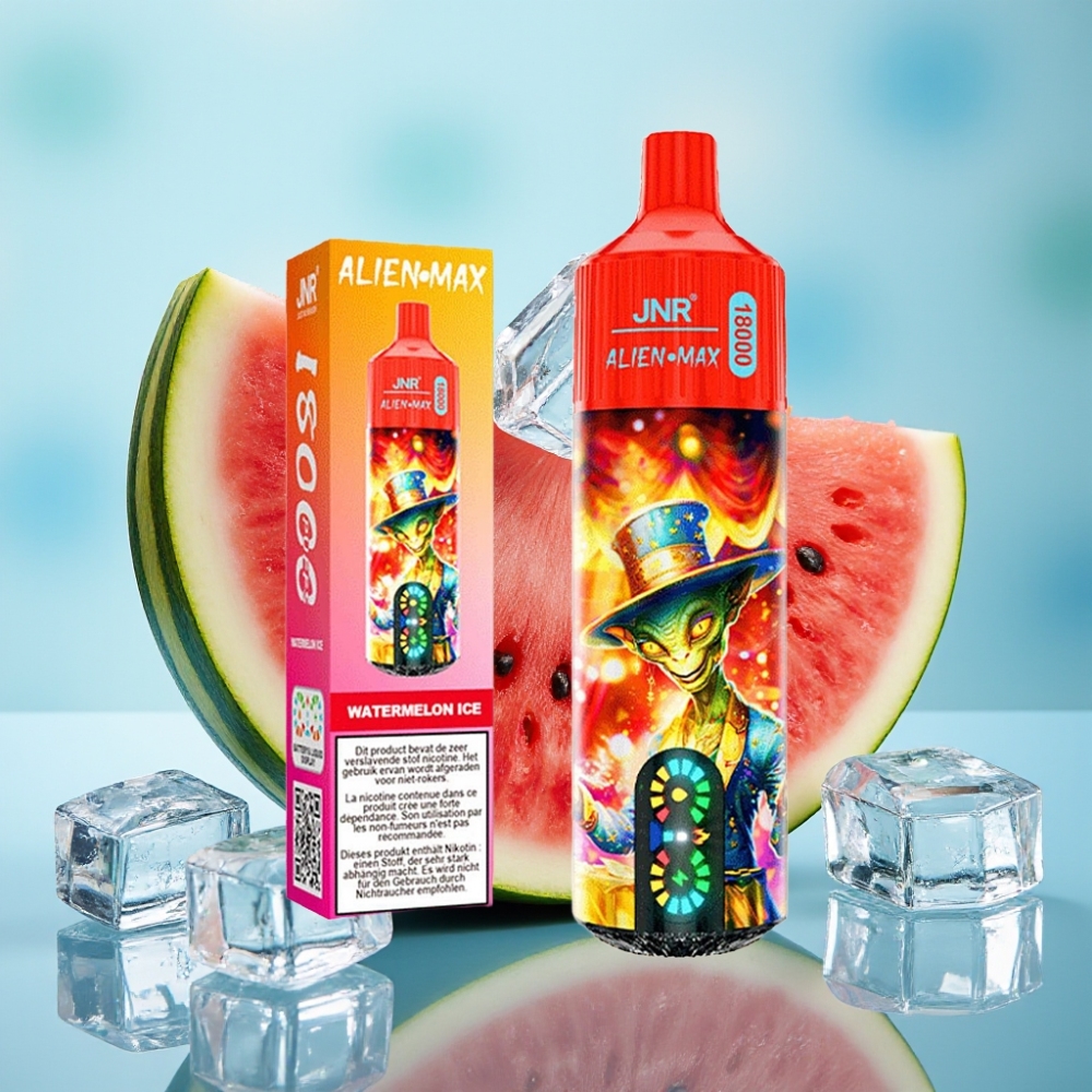 JNR Alien Max 18000 Puffs con Pantalla LED Inteligente Doble Bobina Mesh 28ml de E-líquido Sabor Sandía Helada
