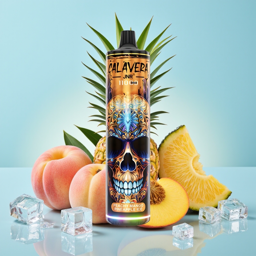 JNR Calavera 11000 Puffs 21ml 850mAh Puerto Type-C Sabor Melocotón Mango Piña Hielo