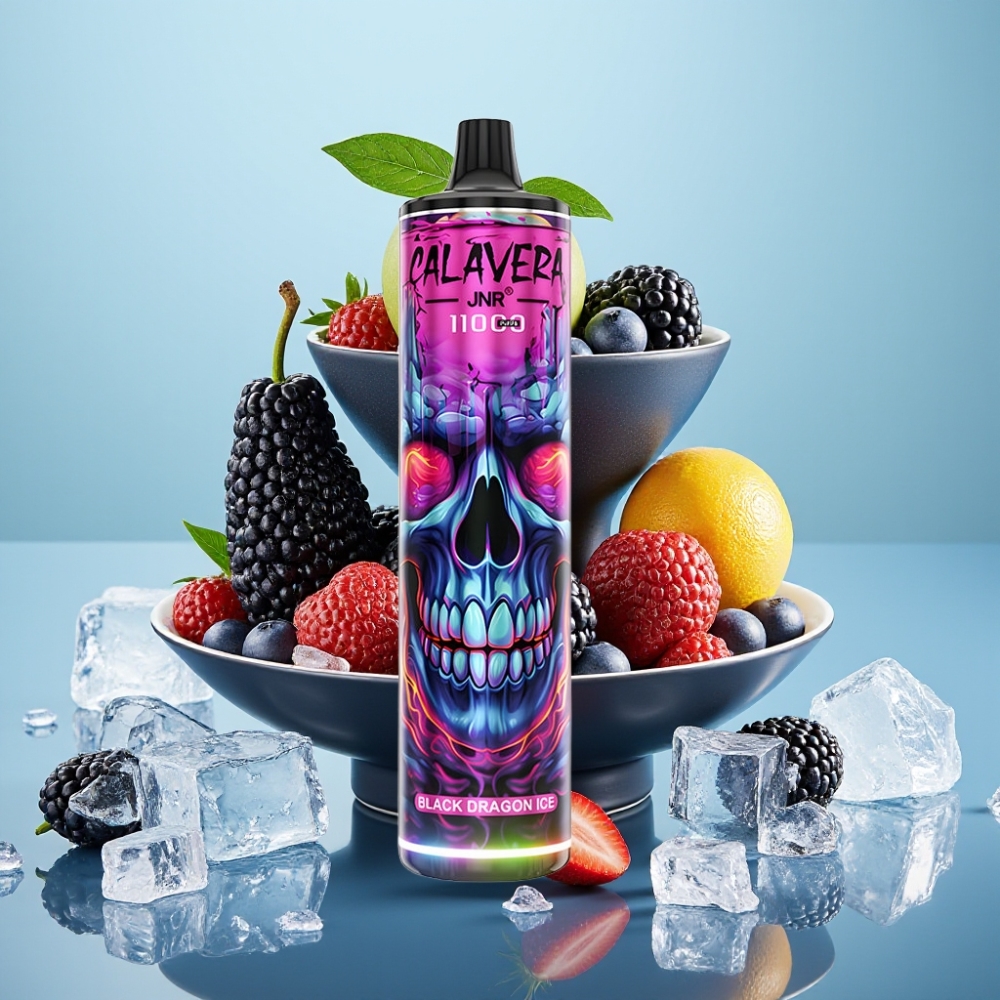 JNR Calavera 11000 Puffs 21ml Dragón Negro Hielo Tipo-C 850mAh 10ohm