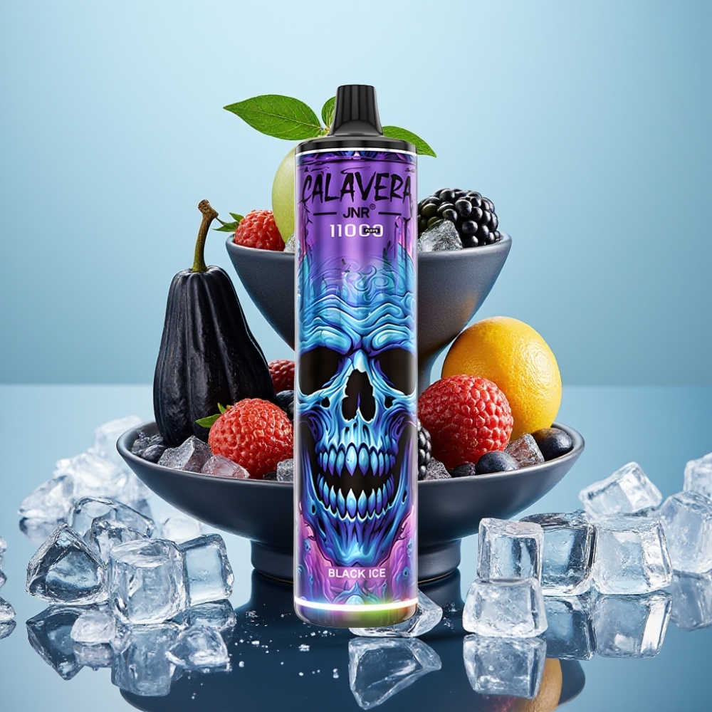 JNR Calavera 11000 Puffs 21ml Negro Hielo Tipo-C 850mAh 10ohm
