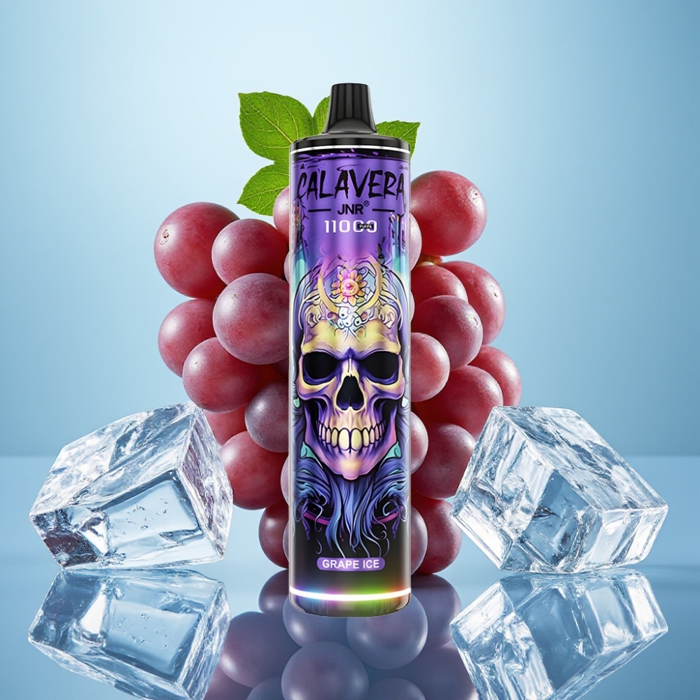 JNR Calavera 11000 Puffs E-Líquido 21ml Tipo-C 850mAh 10ohm Uva Helada