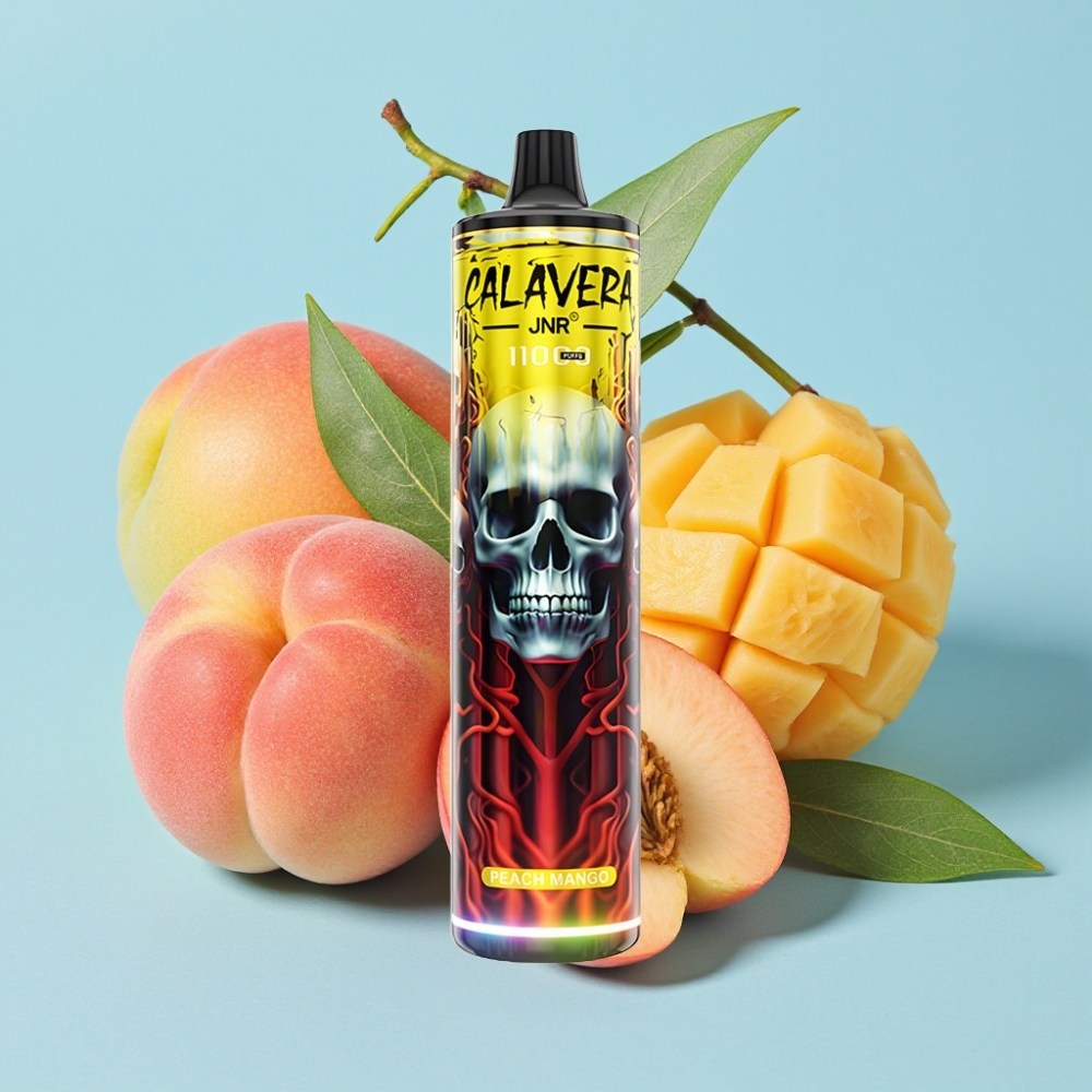 JNR Calavera 11000 Puffs Puerto USB-C 850mAh 21ml 10ohm Durazno Mango