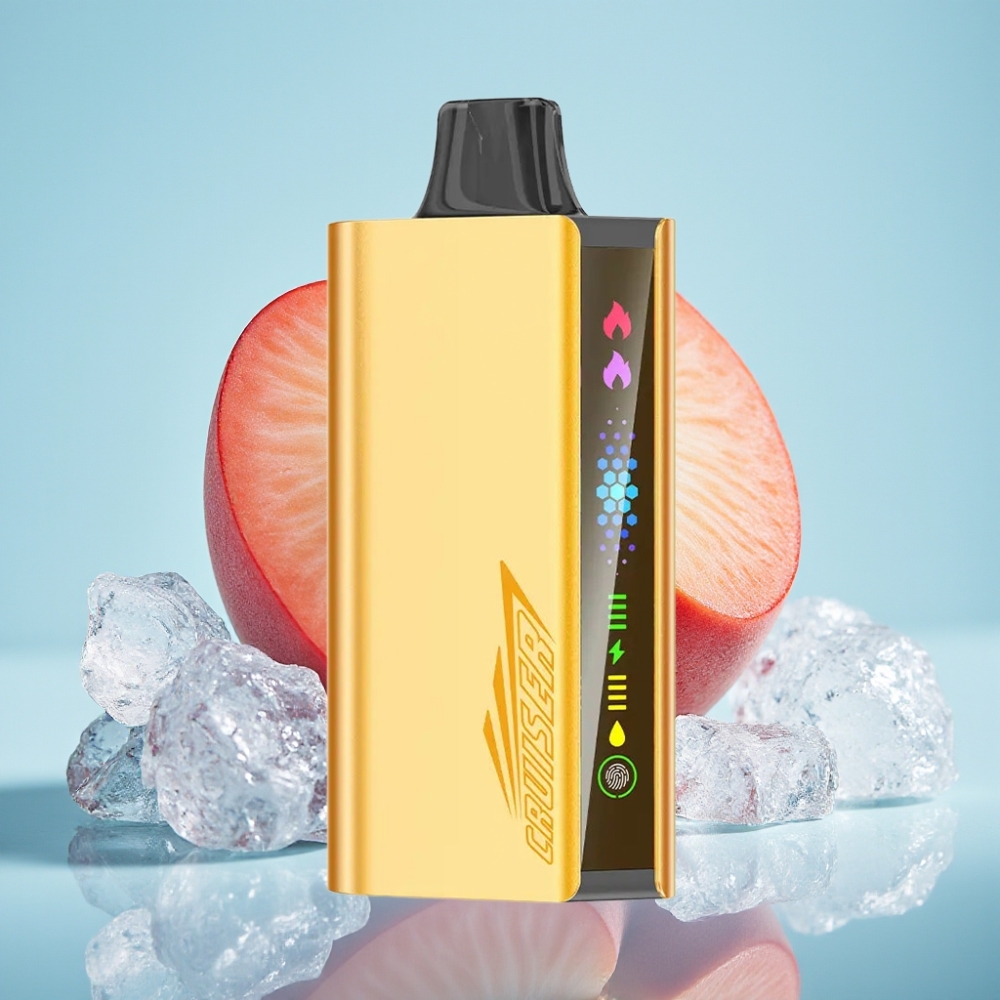 JNR Cruiser Vape Desechable Sin Carga 12000 Puffs 3500mAh Dura-Aluminio Melocotón Hielo