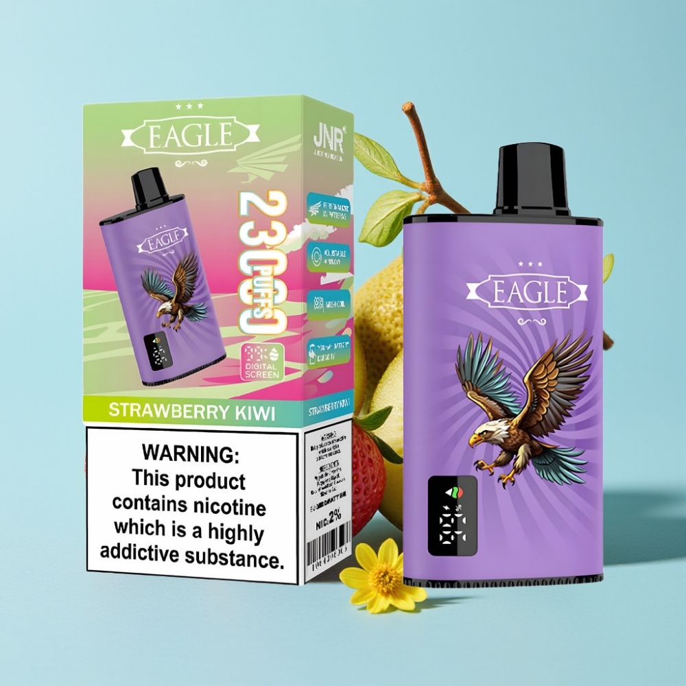 JNR EAGLE Smart 23000 Puffs Pantalla Digital 10ohm Malla 25ml Fresa Kiwi