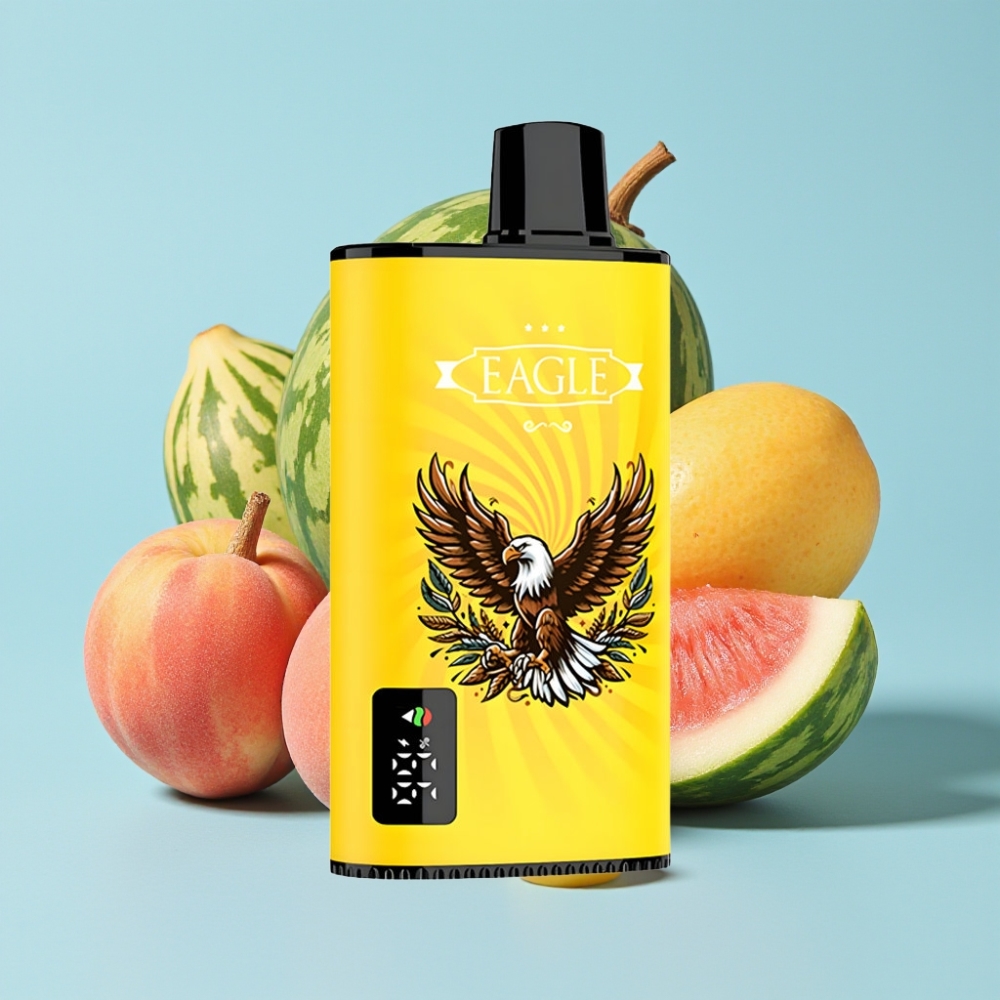 JNR EAGLE Smart 23000 Puffs Pantalla Digital Bobina Mesh 10ohm Aire Ajustable 750mAh Melocotón Mango Sandía