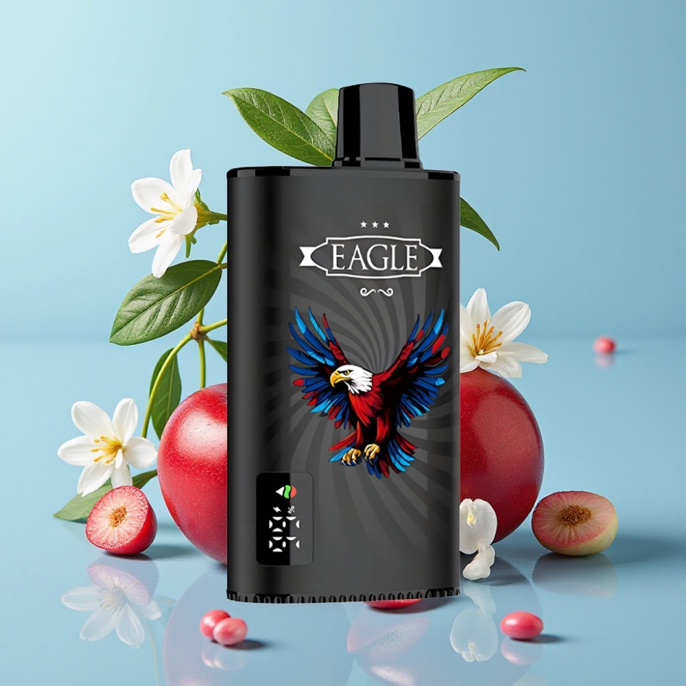 JNR EAGLE Smart 23000 Puffs Vape Desechable con Pantalla Digital Bobina Mesh 10ohm Aire Ajustable Batería 750mAh Sabor Cereza Cola