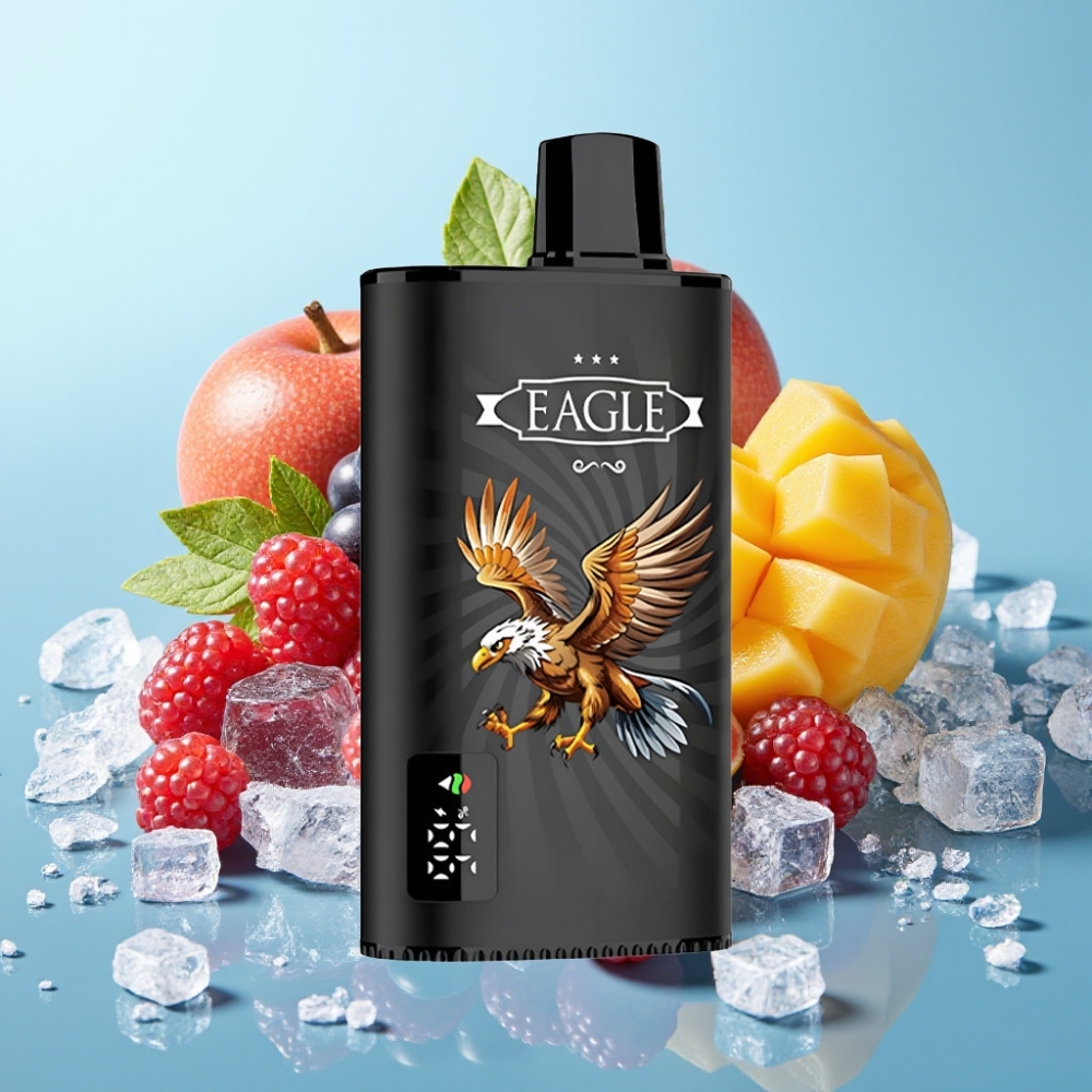 JNR EAGLE Smart 23000 Puffs Vape Desechable con Pantalla Digital Bobina Mesh 10ohm Ajuste de Flujo de Aire Sabor Grosella Negra Mango Hielo