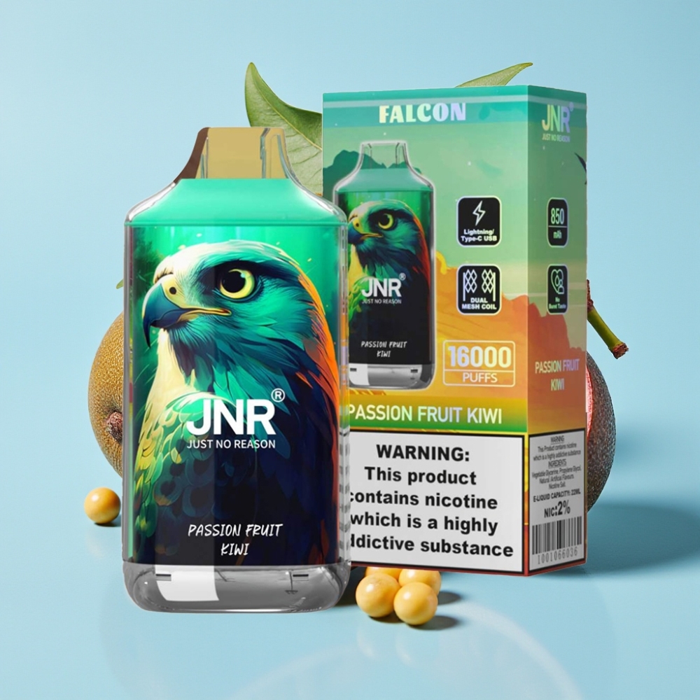 JNR Falcon 16000 Puffs 850mAh 22ml Doble Malla Maracuyá Kiwi