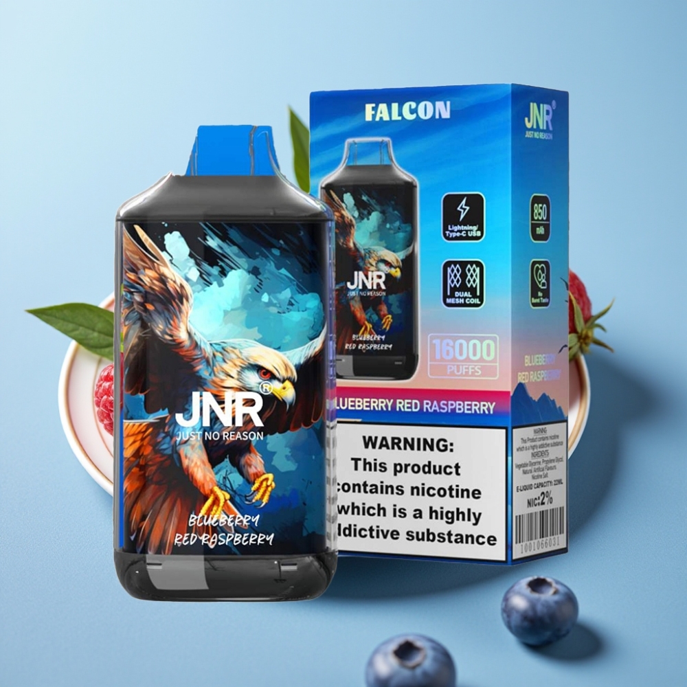 JNR Falcon 16000 Puffs 850mAh 22ml Dual Mesh Arándano Frambuesa
