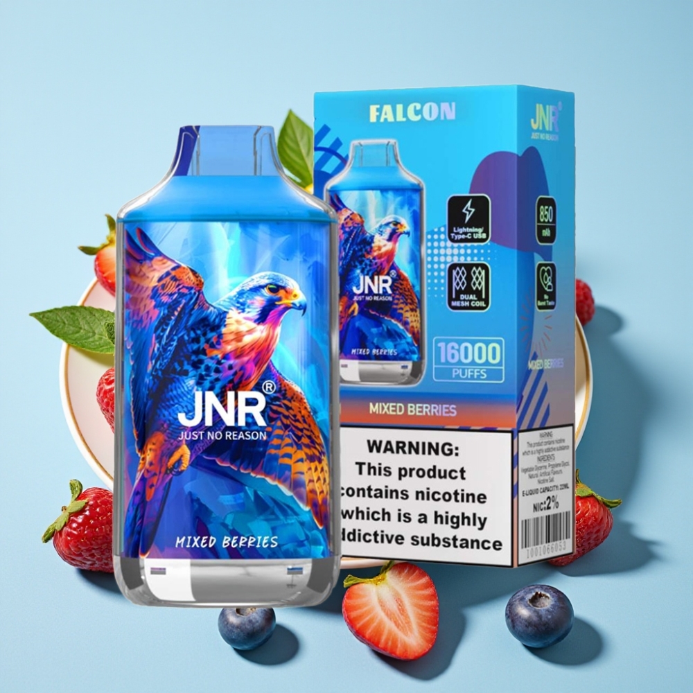 JNR Falcon 16000 Puffs Doble Malla 22ml Bayas Mixtas 850mAh Tipo C