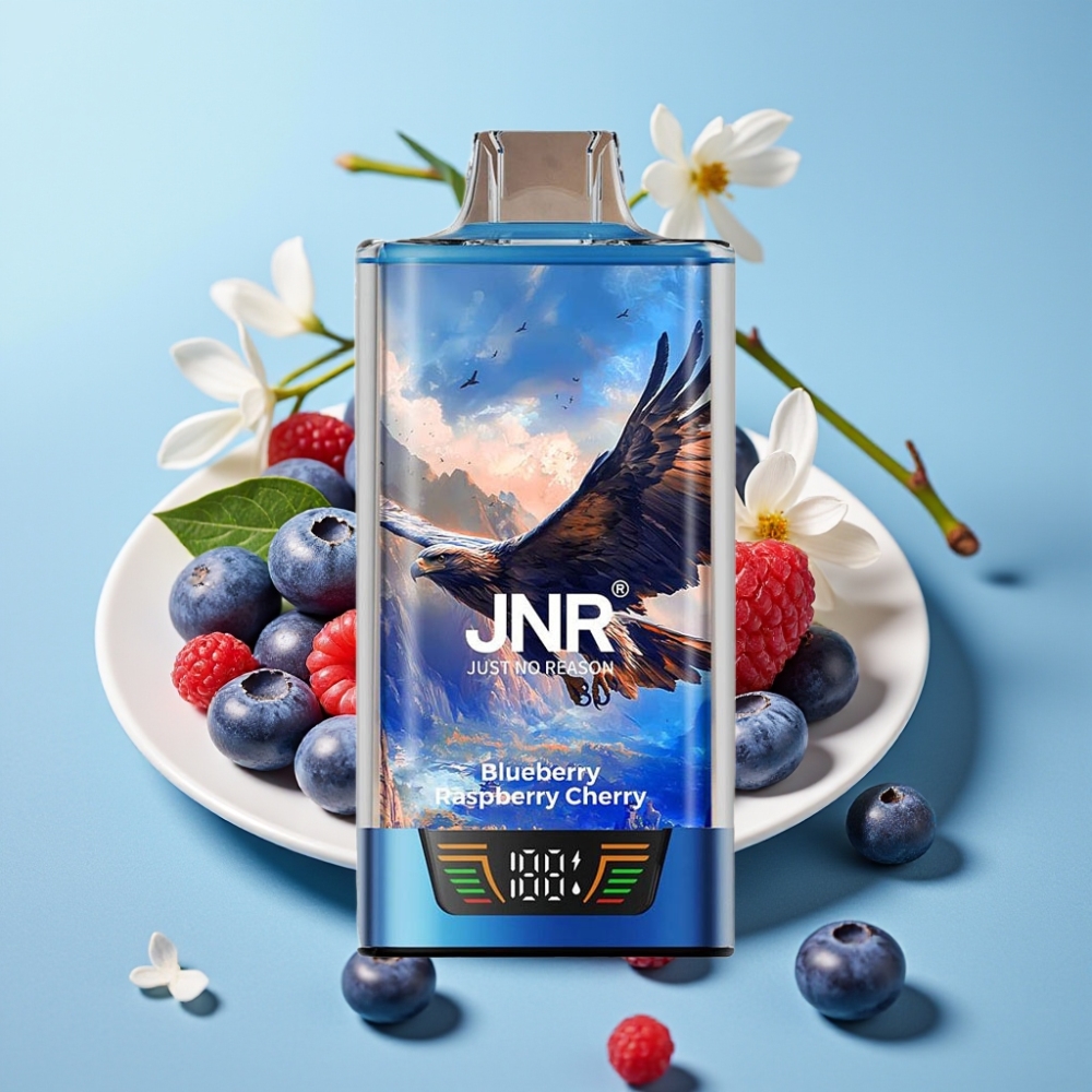 JNR Falcon Pro 28000 30ml 5 Nicotina USB-C Arándano Frambuesa Cereza