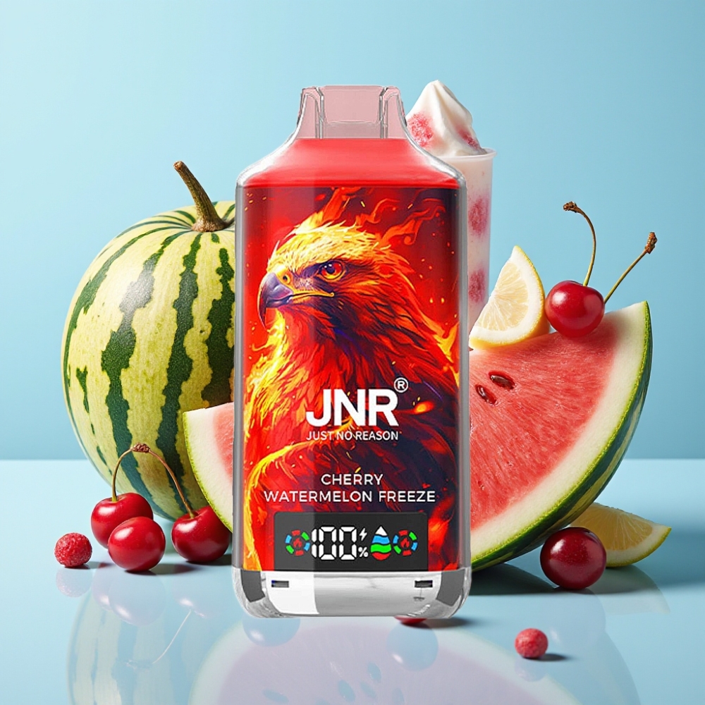 JNR Falcon X 18000 Puffs 24ml Doble Malla y Doble Núcleo Carga Rápida Type-C Cereza Sandía Helada