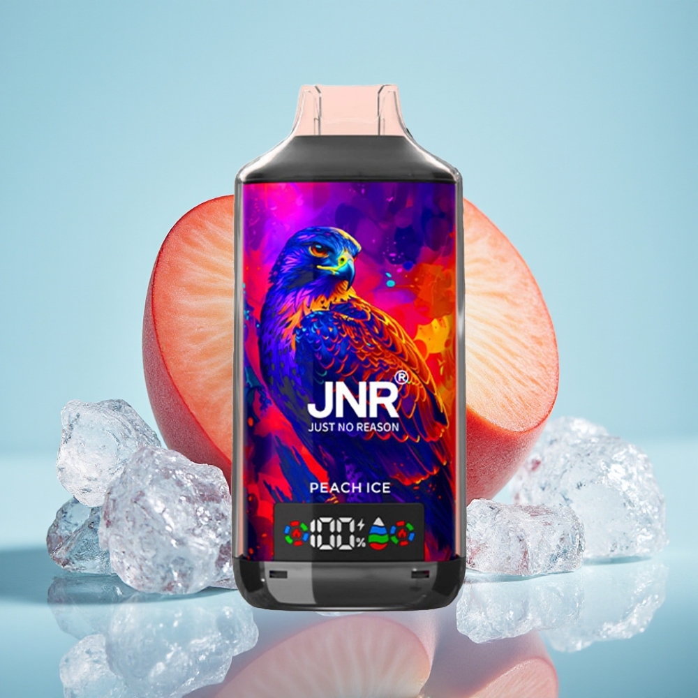 JNR Falcon X 18000 Puffs 24ml Doble Malla y Núcleo Dual Carga Rápida Tipo-C Melocotón Hielo
