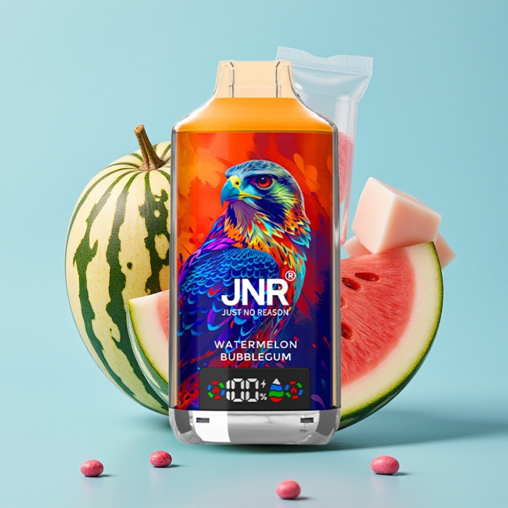 JNR Falcon X 18000 Puffs 24ml Dual Mesh Bubblegum Sandía Carga Rápida Tipo-C
