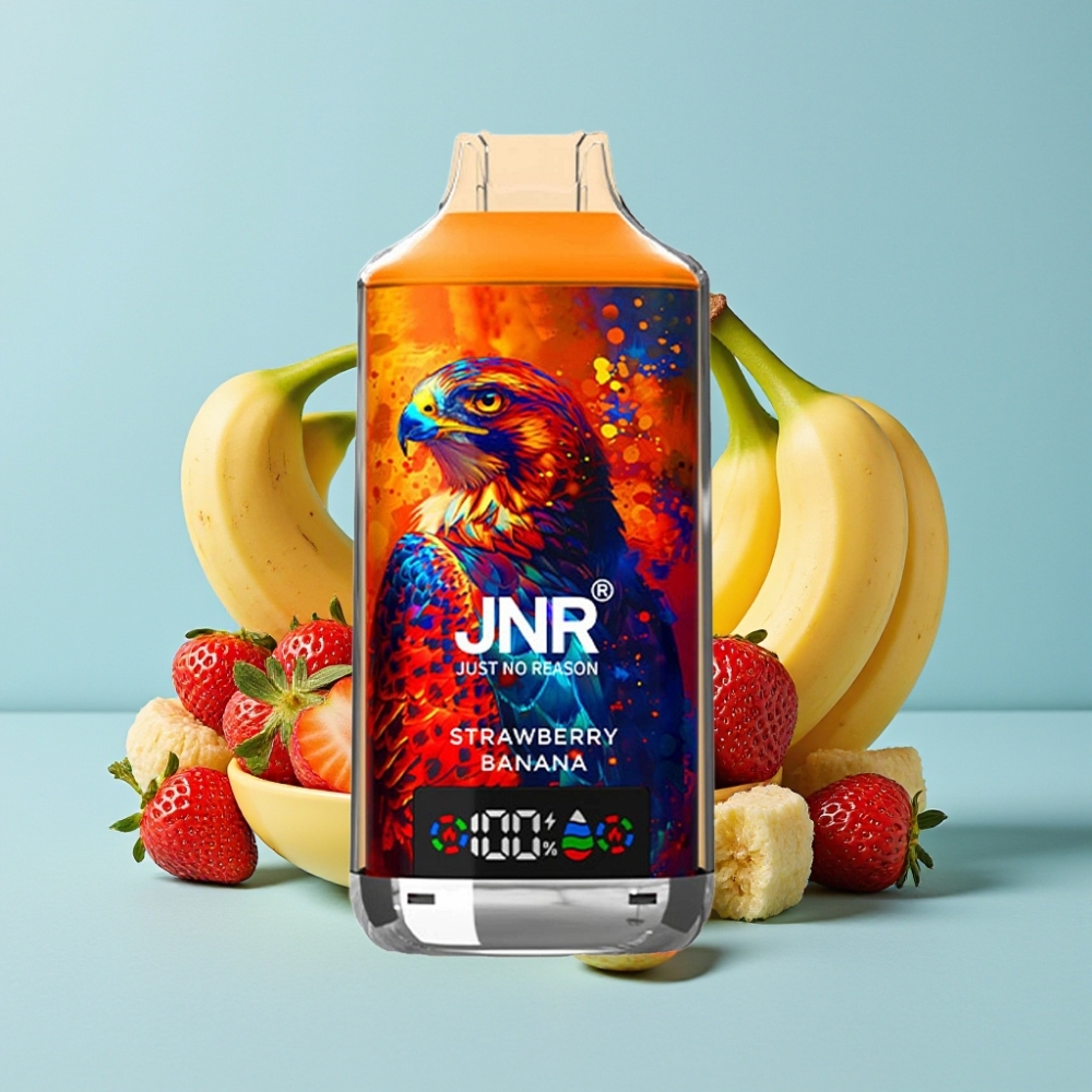 JNR Falcon X 18000 Puffs 24ml Fresa Plátano Dual Mesh Display Digital Carga Rápida Type-C