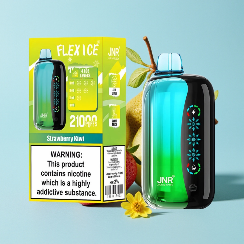 JNR Flex Ice 21000 Puffs Ajustable 26ml Pantalla Táctil Fresa Kiwi