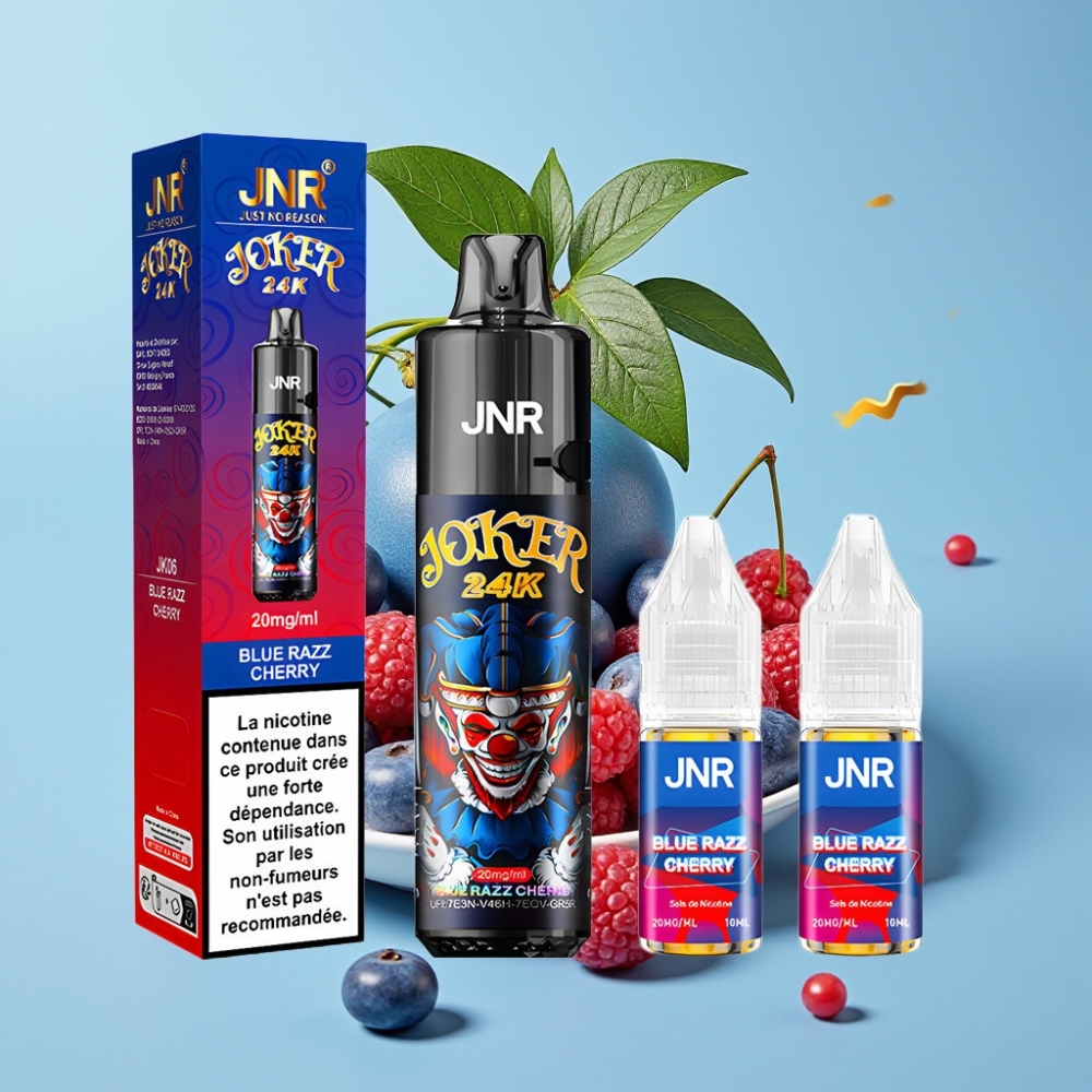 JNR Joker 10ml Recargable 24000 Caladas Sabor Cereza Frambuesa Azul