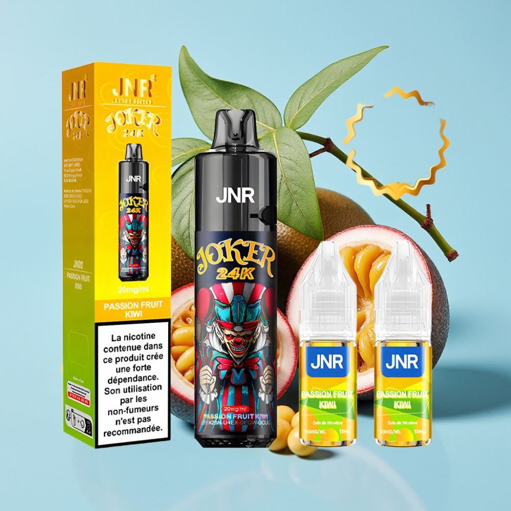 JNR Joker Recargable 10ml 24000 Puffs 800mAh Luz RGB Fruta de la Pasión Kiwi