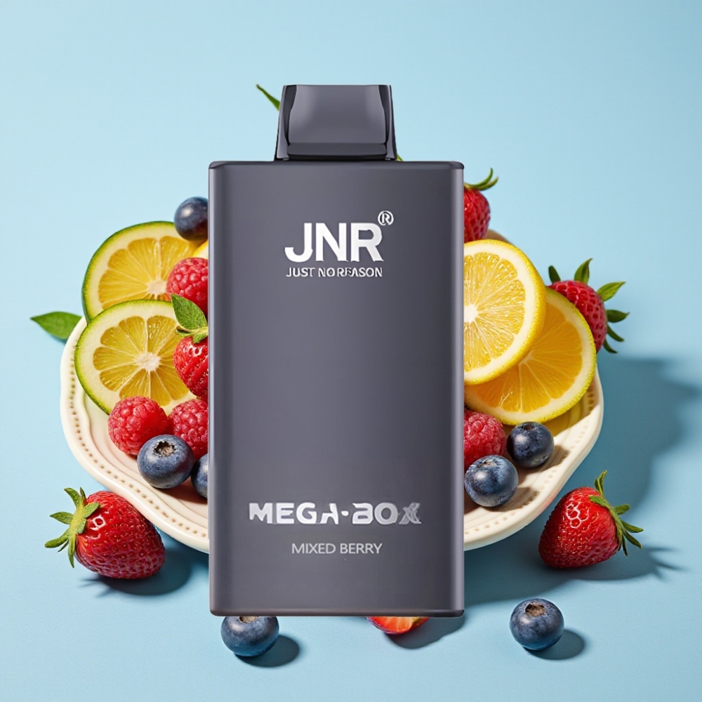 JNR Mega Box 25000 Puffs 30ml Carga Rápida Tipo-C 2 Nicotina Sabor Frutas Mixtas