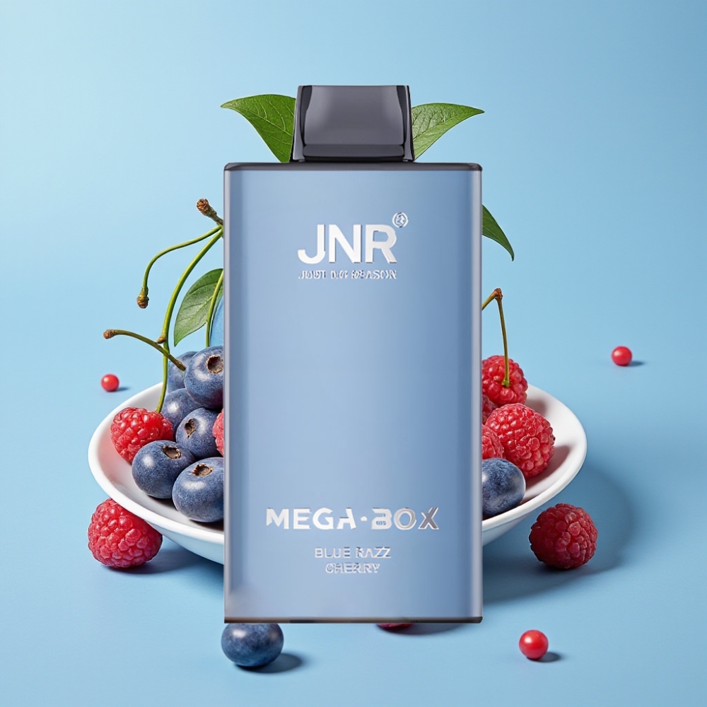 JNR Mega Box 25000 Puffs 30ml Dual Mesh Carga Rápida Tipo-C Sabor Cereza Frambuesa Azul