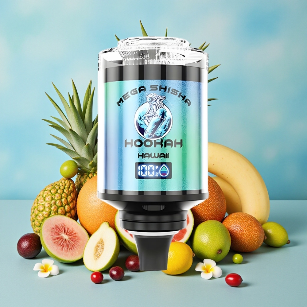 JNR Mega Shisha Hookah 100K 60ml 2200mAh Pantalla Inteligente Sabor Hawái