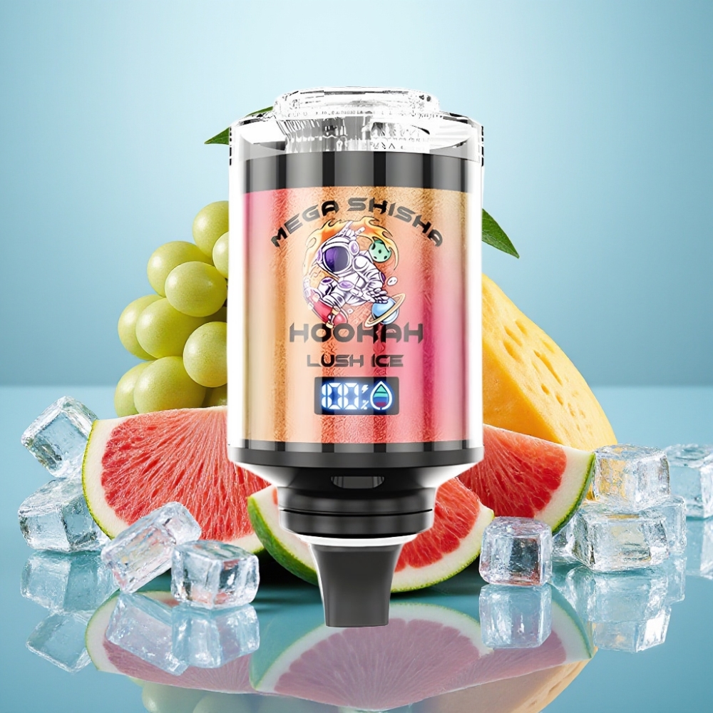 JNR Mega Shisha Hookah 100K 60ml Hielo Fresco Pantalla Inteligente Tipo-C