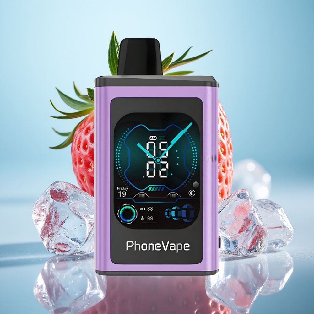 JNR PhoneVape 30000 caladas Batería 850mAh Tipo C Turbo Aire Ajustable App Fresa Helada