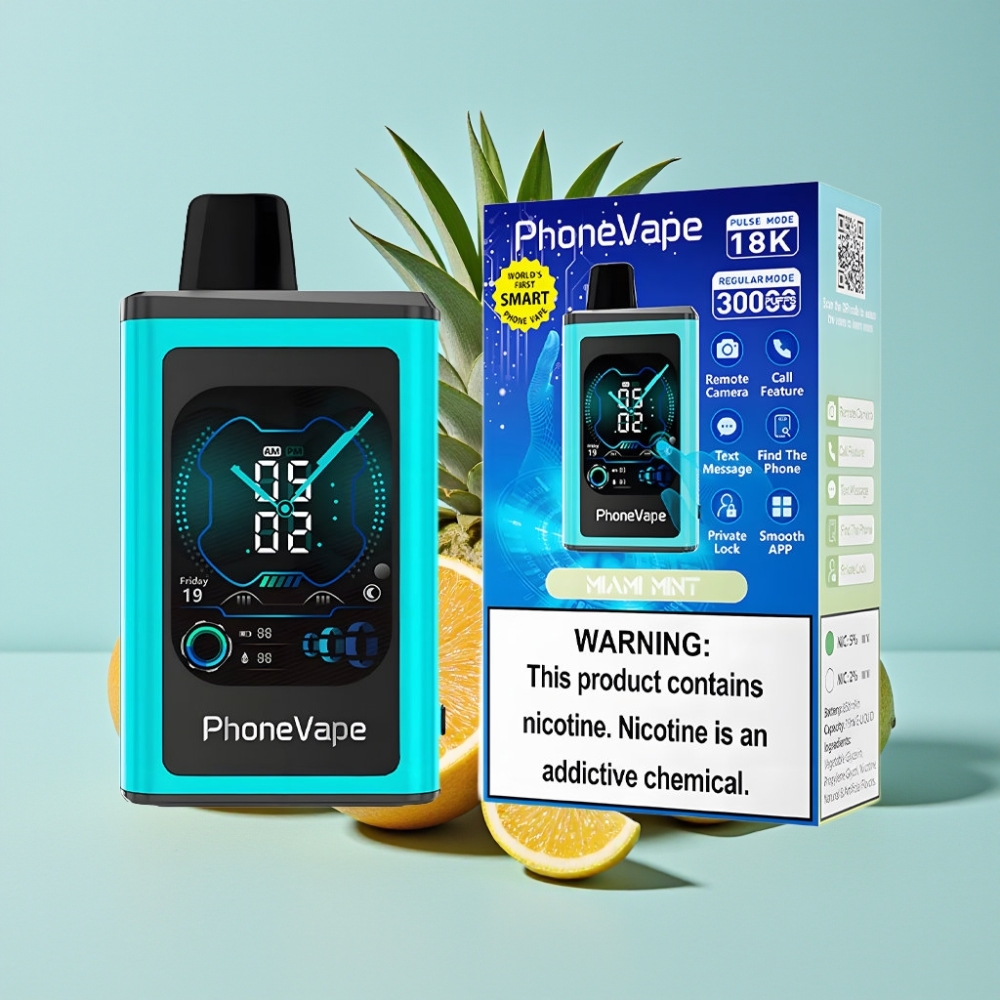 JNR PhoneVape 30000 caladas Batería 850mAh Tipo-C Turbo Menta Miami