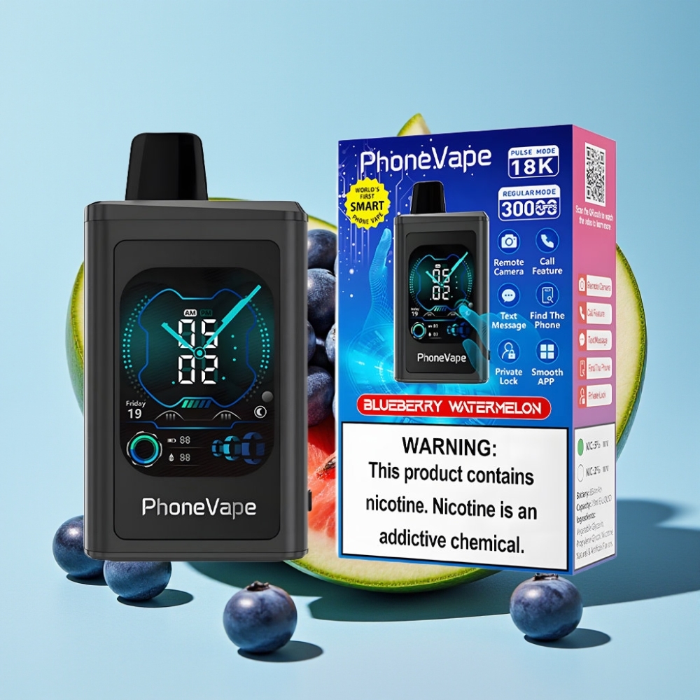 JNR PhoneVape 30000 caladas Batería 850mAh Tipo-C Turbo Modo Aire Ajustable App Sandía Arándano