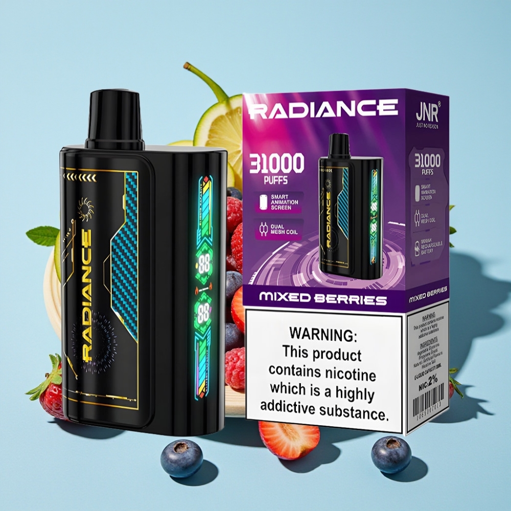 JNR Radiance 31000 Puffs Pantalla Inteligente Batería Recargable 950 mAh Frutos Rojos