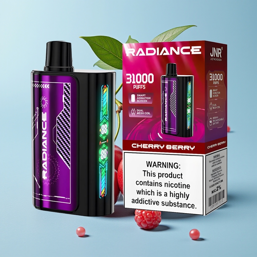 JNR Radiance 31000 Puffs Pantalla Inteligente Dual Mesh Cereza Frutos Rojos