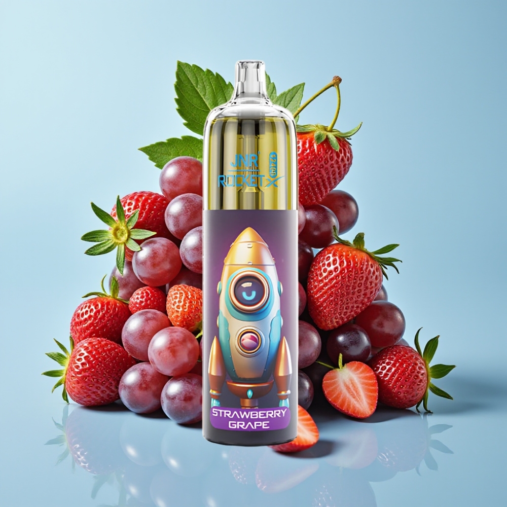 JNR Rocket-X 12400 Puffs Vape Desechable con Aire Ajustable RGB Bobina Mesh 12ohm Batería 850mAh Fresa Uva