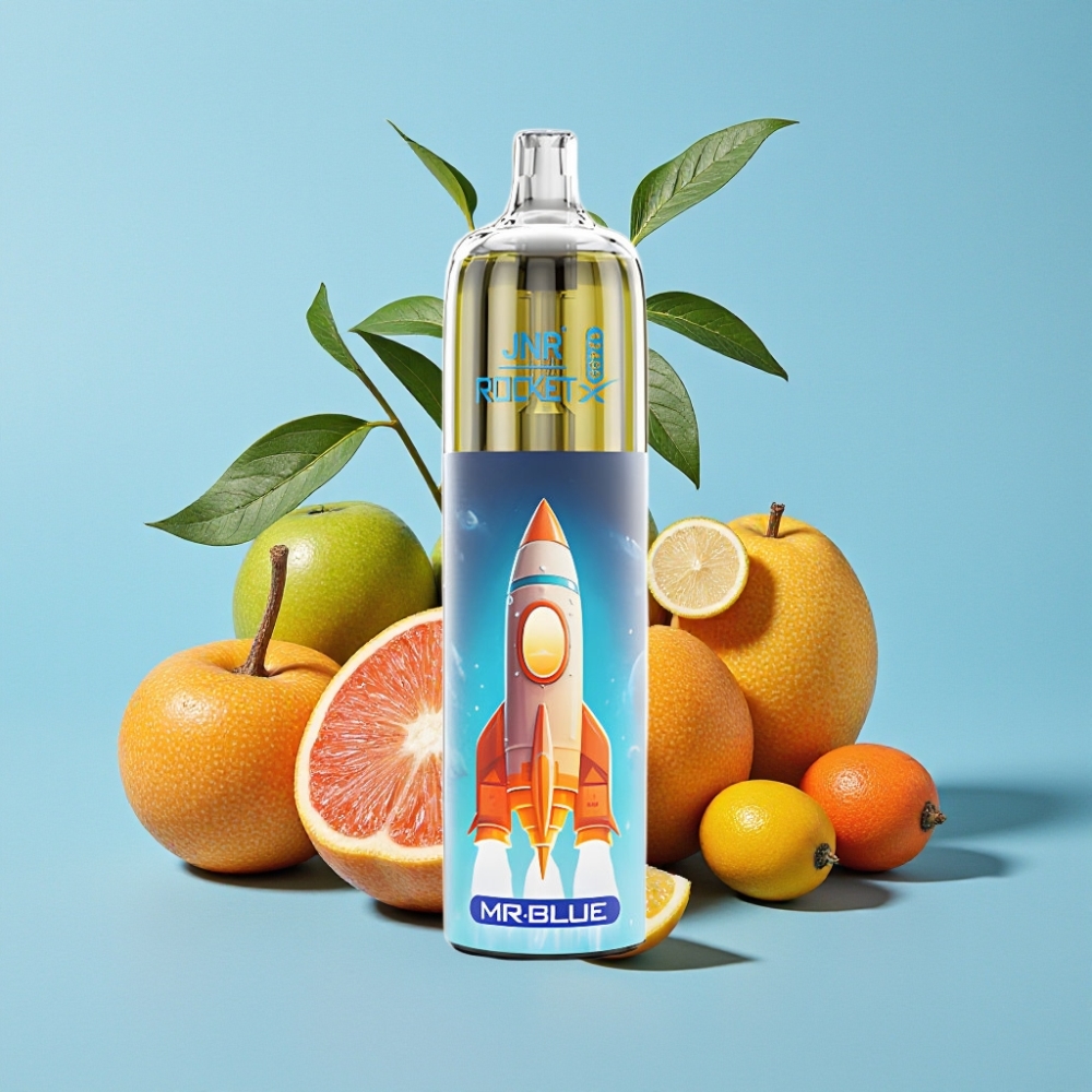 JNR Rocket-X 12400 Puffs Vape Desechable con Luz RGB Flujo de Aire Ajustable y Sabor Mr Blue