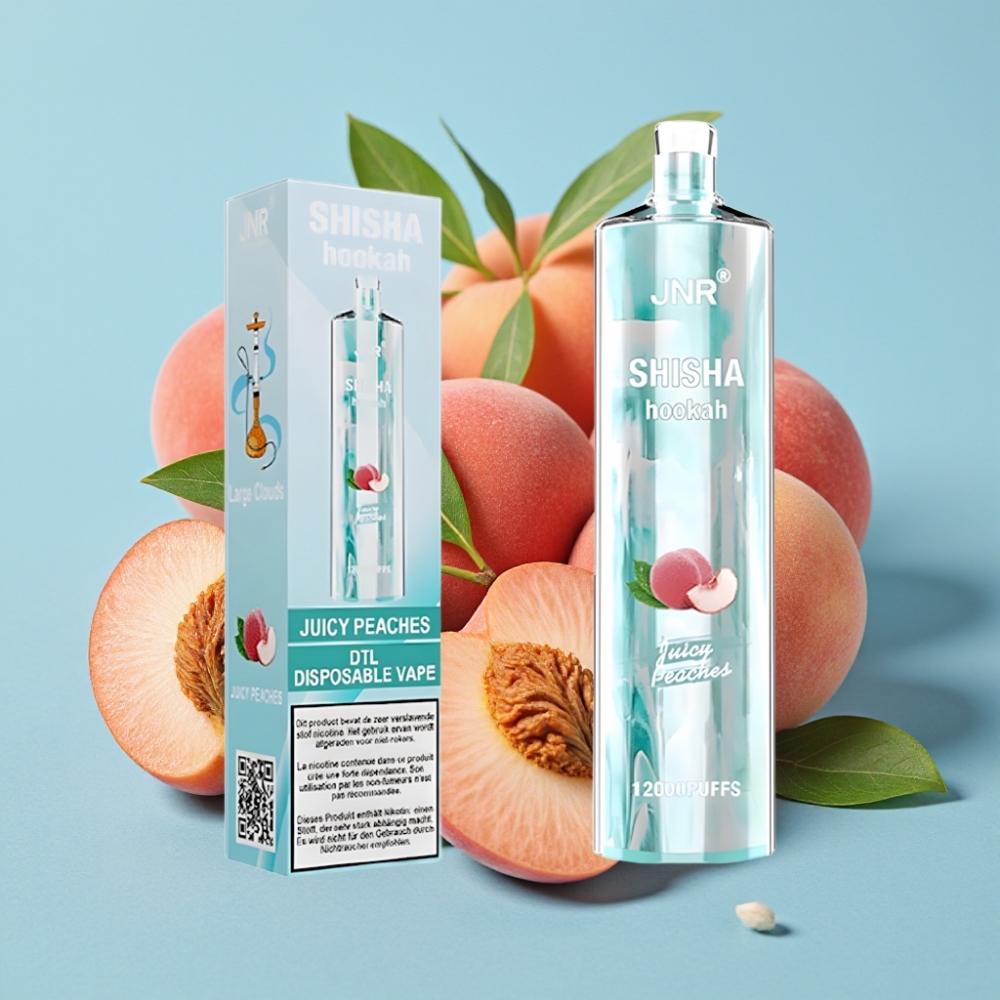 JNR Shisha Hookah 12000 Puffs 24ml Durazno Jugoso 06 Ohm
