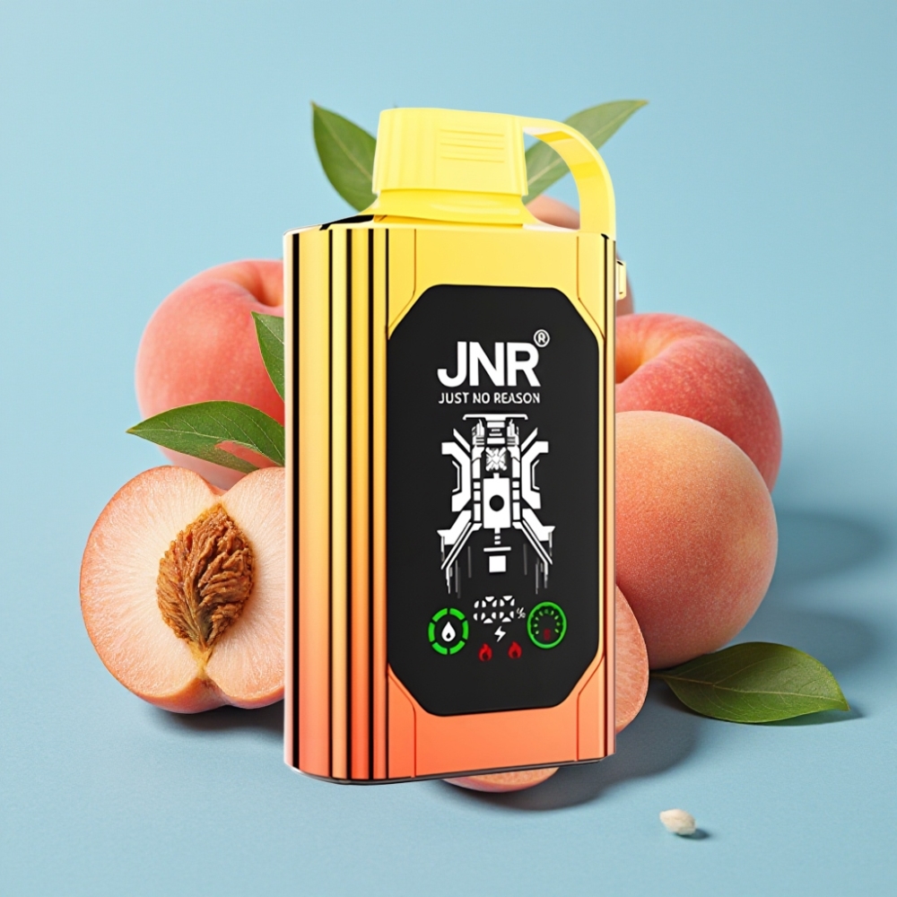 JNR Shisha Hookah Box 20500 Puffs HD Display 1000mAh 25ml Doble Malla Tipo-C Duraznos Jugosos