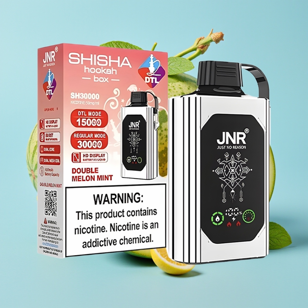 JNR Shisha Hookah Box 20500 Puffs HD Display 1000mAh 25ml Doble Melón Menta