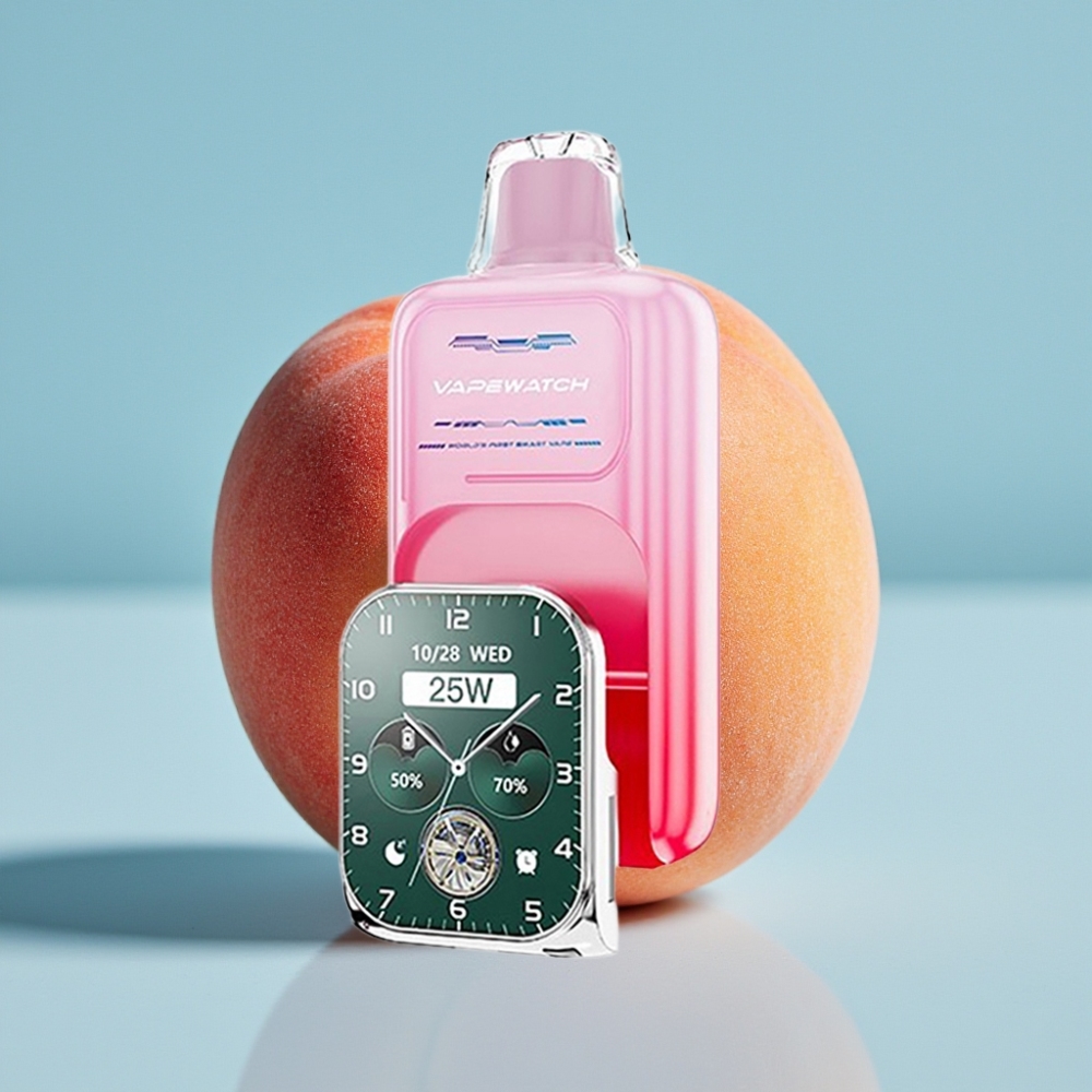 JNR VapeWatch 30000 Puffs 19mL 5 Durazno de Georgia Carga Rápida Type-C