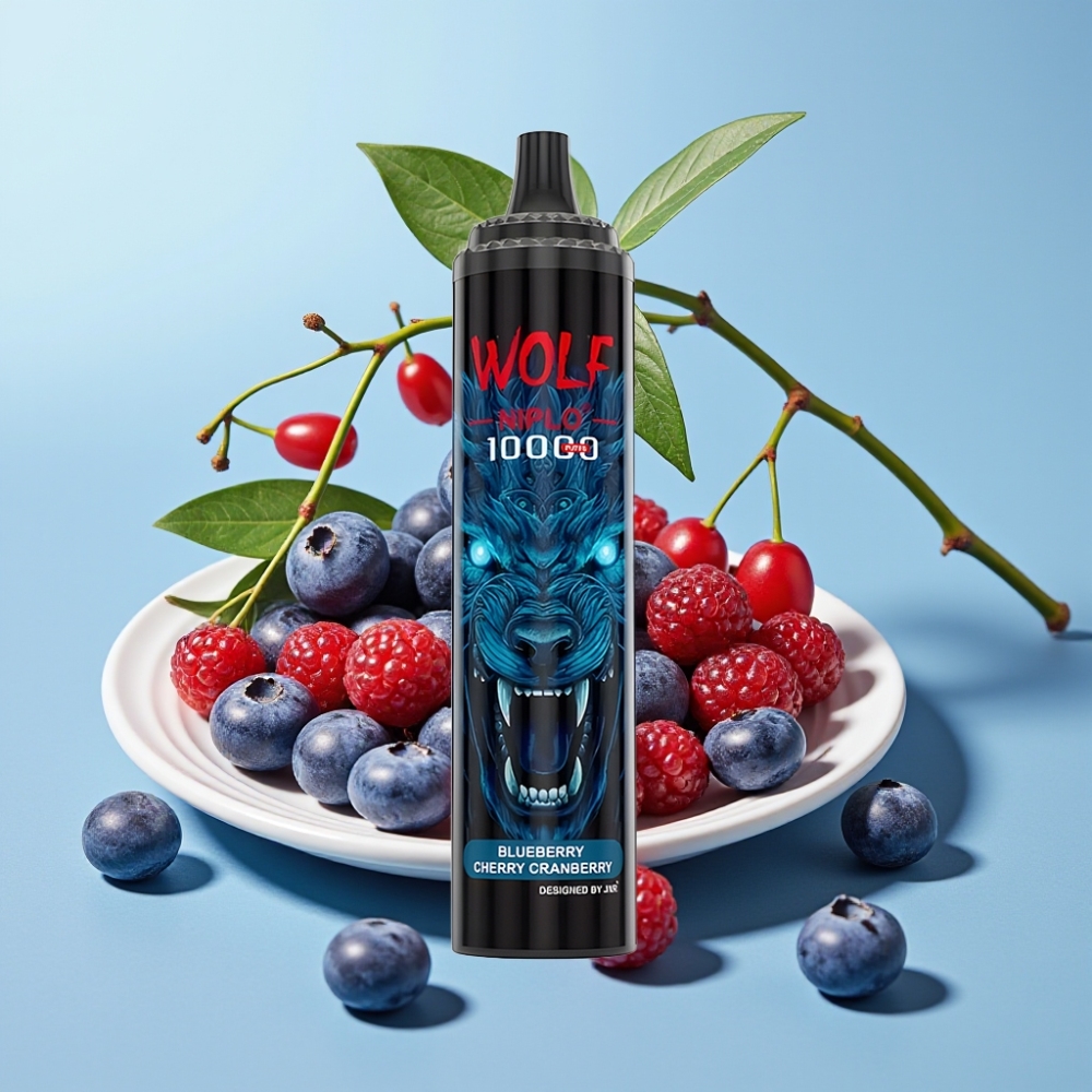 JNR Wolf Niplo 10000 Puffs 20ml Arándano Cereza Arándano Azul 5 Tipo-C