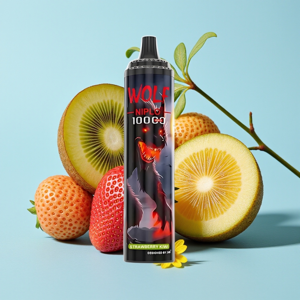 JNR Wolf Niplo 10000 Puffs Dispositivo Vape Fresa Kiwi 20ml 5 Tipo-C
