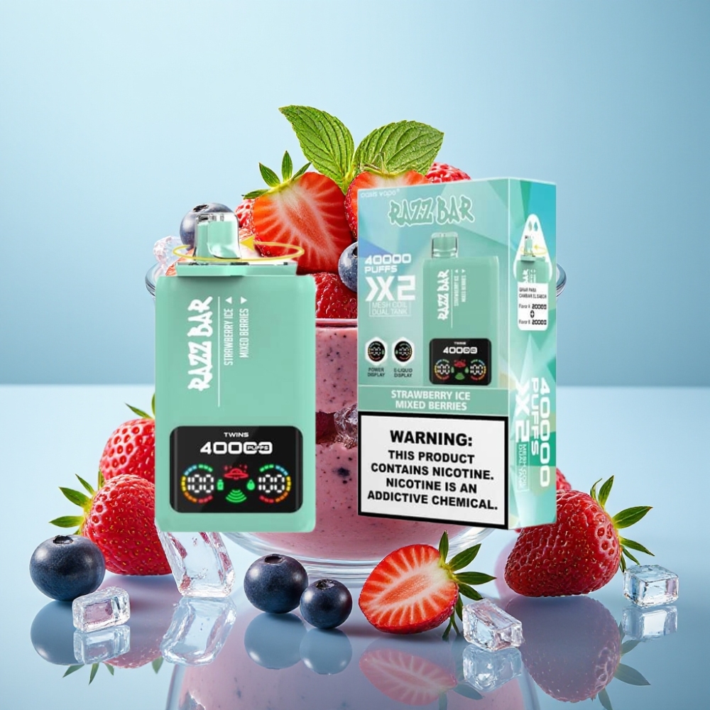 Razz Bar 40000 Puffs Pantalla de Potencia Fresa Helada y Frutas Mixtas