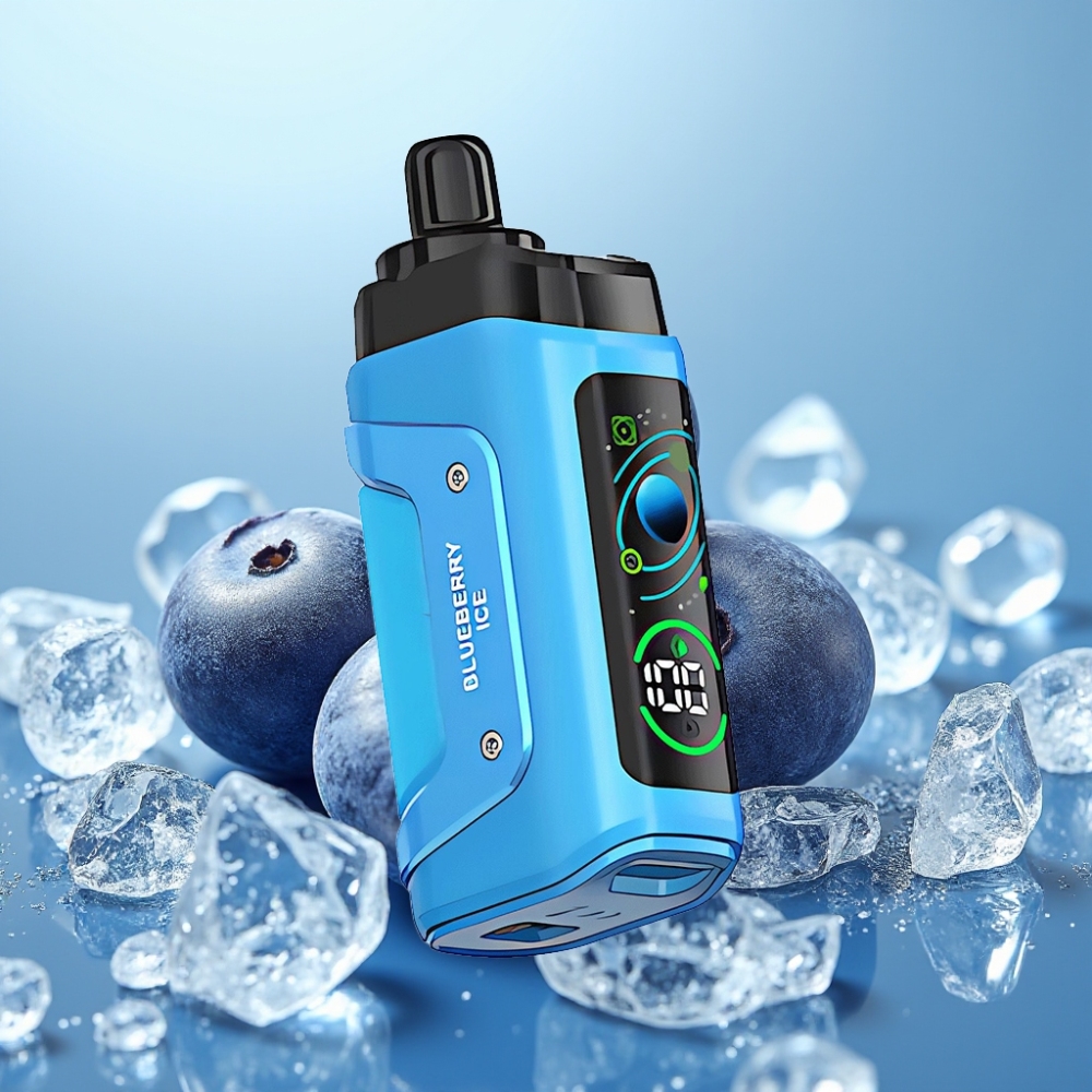 Razz Bar 45000 Puffs Vape Desechable Bobina Malla 10 Ohm Aire Ajustable 650 Mah Tipo C 20 mg/ml Sabor Arándano Hielo