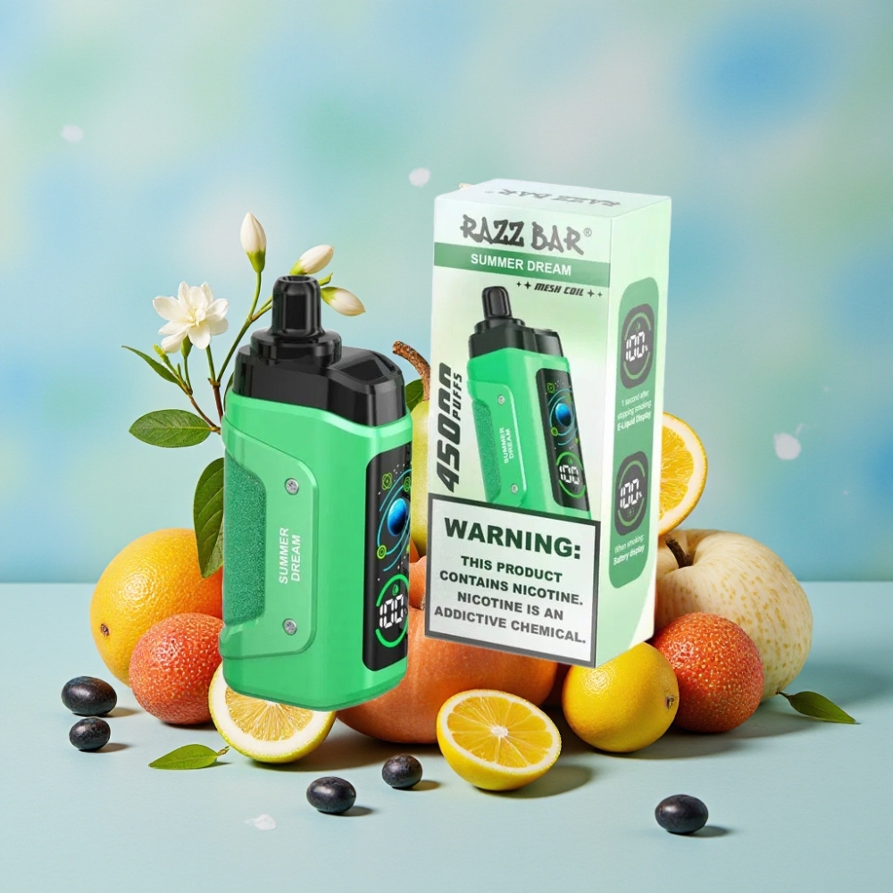 Razz Bar 45000 Puffs Vape Desechable Bobina Mesh 10 Ohm Aire Ajustable Sabor Sueño de Verano