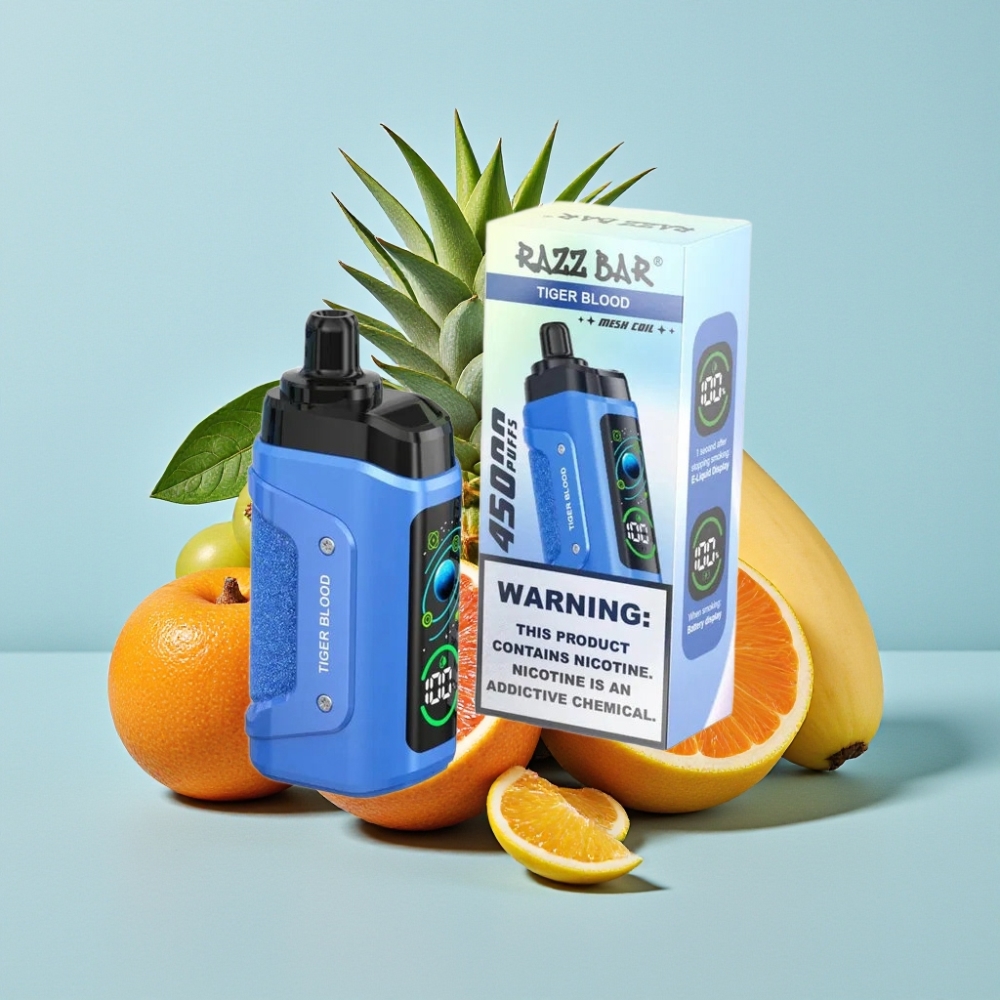 Razz Bar 45000 Puffs Vape Desechable Bobina Mesh 10 Ohm Flujo de Aire Ajustable 650 Mah Tipo-C Recargable