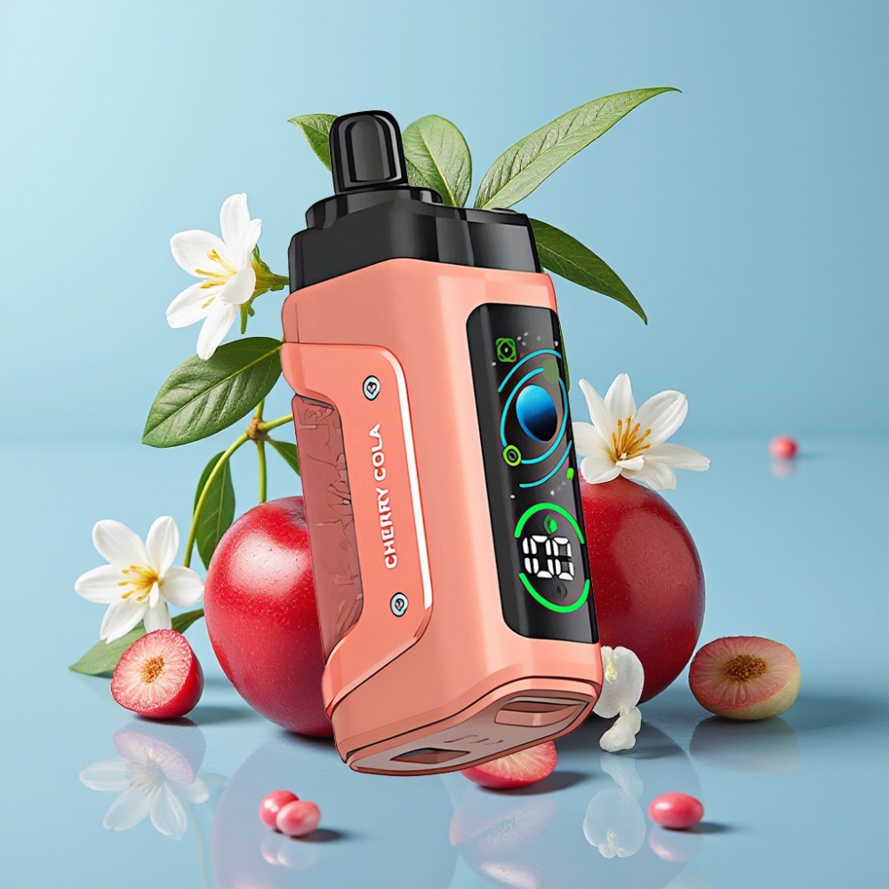 Razz Bar 45000 Puffs Vape Desechable con Bobina Mesh 10 Ohm y Aire Ajustable Sabor Cereza-Cola