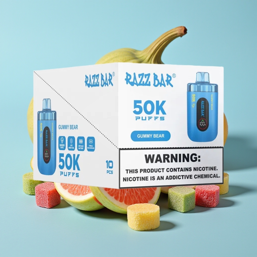 Razz Bar 50K Puffs Recargable Tipo-C 650mAh Sabor Osito de Goma