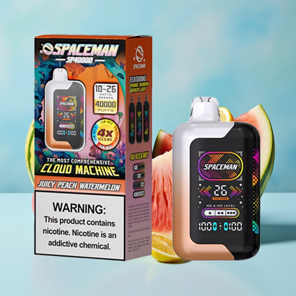 Spaceman SP40000 Cero Nicotina 20ml Durazno Sandía Jugosa