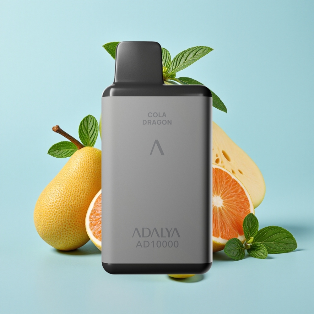 Adalya AD 10000 Puffs Vape Desechable Gris Espacio Tubo Aluminio 14ml Punto Menta