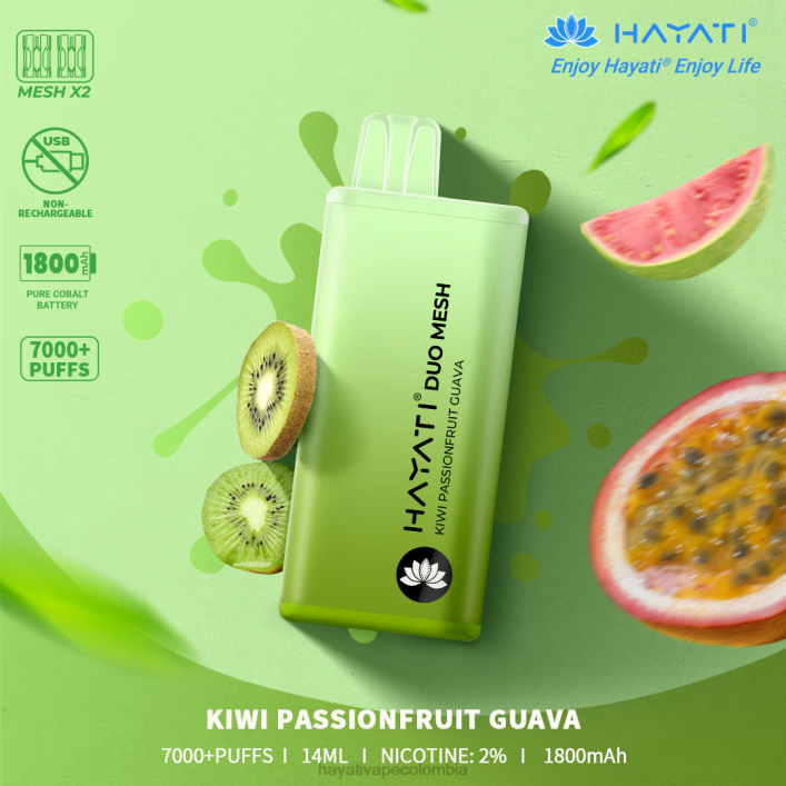 Hayati flavour vapes - 0NLV173 Hayati Duo Mesh desechable kiwi maracuyá guayaba