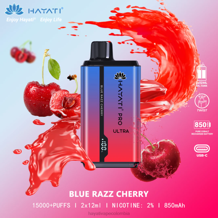 Hayati flavour vapes - 0NLV193 Hayati Pro Ultra desechables 15000 inhalaciones cereza azul