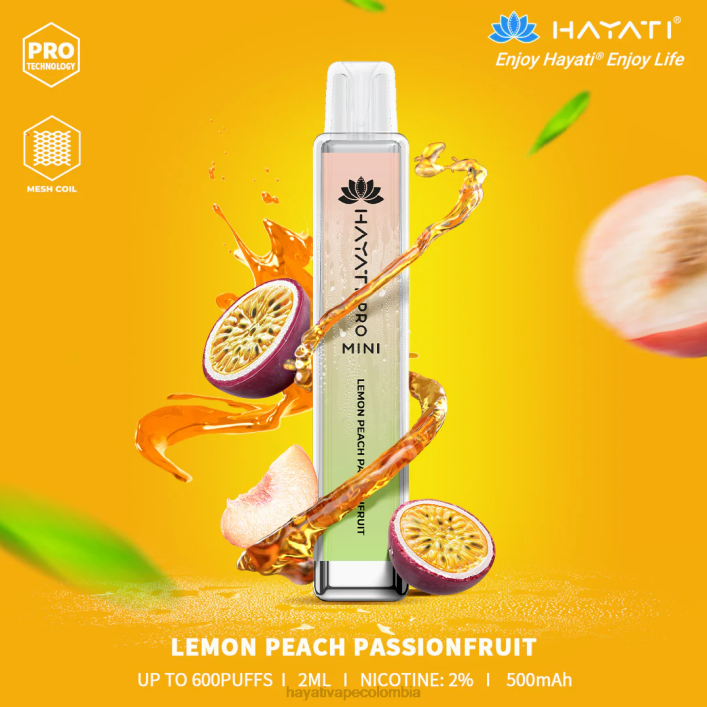 Hayati vape review - 0NLV28 Hayati Pro Mini desechable maracuyá melocotón limón